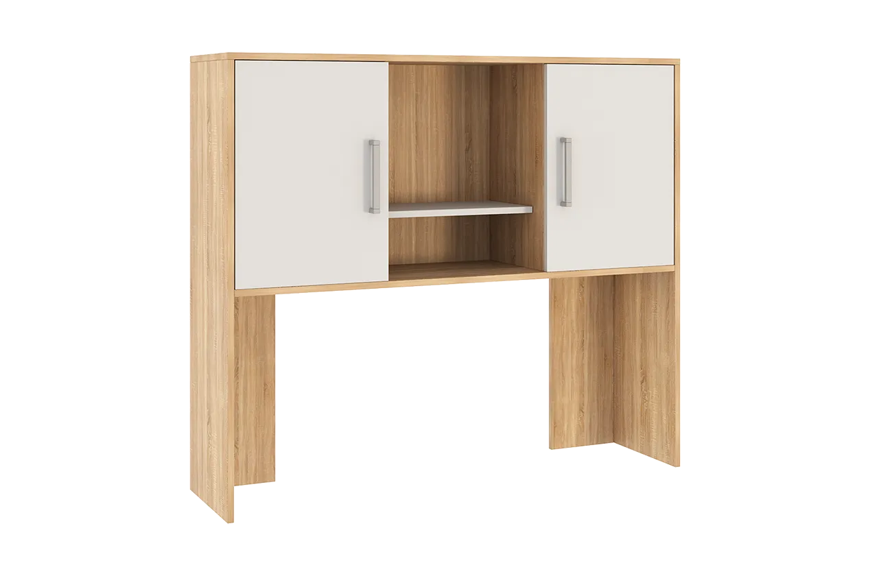 Надстройка стола компьютерного 1200 Лайт-2 дуб сонома/белый в Сургуте - surgut.mebel-tymen.ru | фото