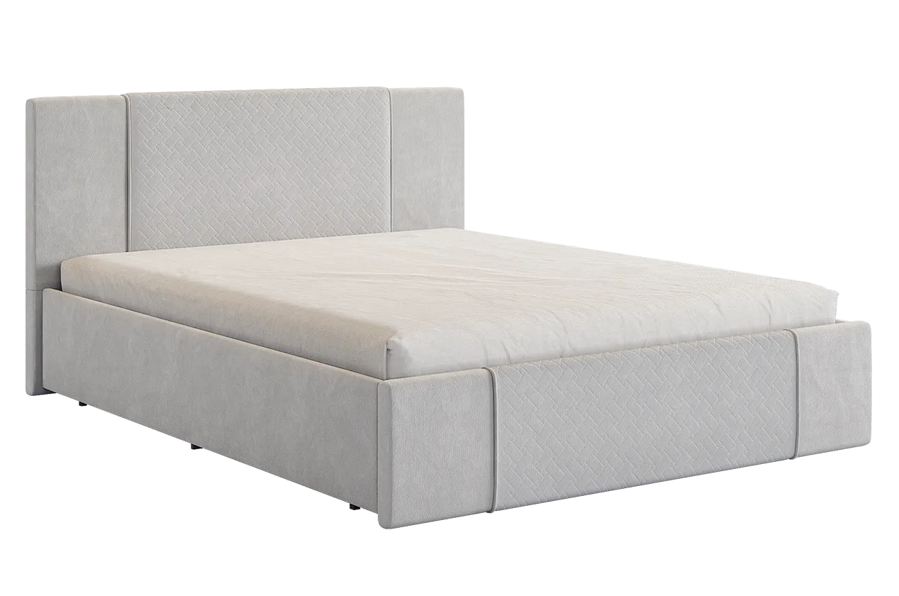 Кровать с основанием Хлоя 160х200 см галька (велюр) в Сургуте - surgut.mebel-tymen.ru | фото