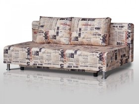Диван Комфорт Лайт без подлокотников 2 подушки принт Газета в Сургуте - surgut.mebel-tymen.ru | фото