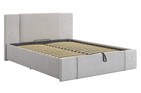 Кровать с подъемным механизмом Хлоя 160х200 см галька (велюр) в Сургуте - surgut.mebel-tymen.ru | фото