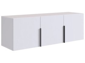 Антресоль трехдверная L1200 Баско белое дерево в Сургуте - surgut.mebel-tymen.ru | фото