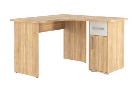 Стол компьютерный 1200 угловой Лайт-1 дуб сонома/белый в Сургуте - surgut.mebel-tymen.ru | фото
