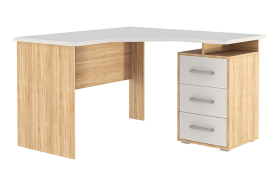 Стол компьютерный 1200 угловой Лайт-2 дуб сонома/белый в Сургуте - surgut.mebel-tymen.ru | фото