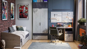 Детская «Оксфорд-2» Матера, Дуб крафт белый с рисунком в Сургуте - surgut.mebel-tymen.ru | фото