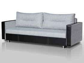 Диван Комфорт с прямыми подлокотниками грей/кожзам в Сургуте - surgut.mebel-tymen.ru | фото