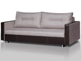 Диван Комфорт с прямыми подлокотниками кемел/кожзам в Сургуте - surgut.mebel-tymen.ru | фото