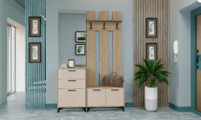 ЕВА Прихожая, ЛДСП Дуб экспрессив песочный / ЛДСП Сатин в Сургуте - surgut.mebel-tymen.ru | фото