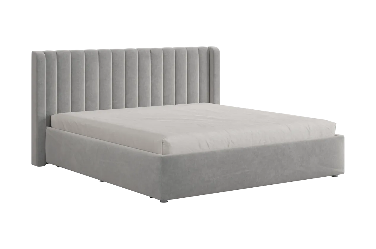 Кровать (каркас) Ева 180х200 см галька (велюр) в Сургуте - surgut.mebel-tymen.ru | фото