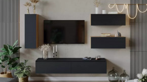 Гостиная «Глосс» №7 Яблоня Беллуно/Cтекло Графит матовый в Сургуте - surgut.mebel-tymen.ru | фото