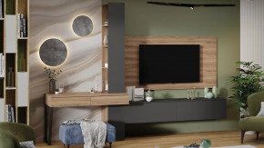 Гостиная «Порто» №8 Яблоня Беллуно, Графит софт в Сургуте - surgut.mebel-tymen.ru | фото