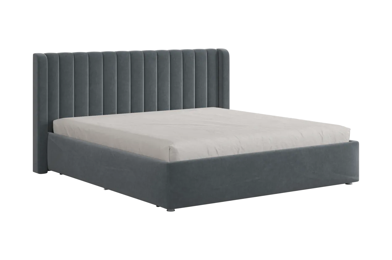 Кровать (каркас) Ева 180х200 см графит (велюр) в Сургуте - surgut.mebel-tymen.ru | фото