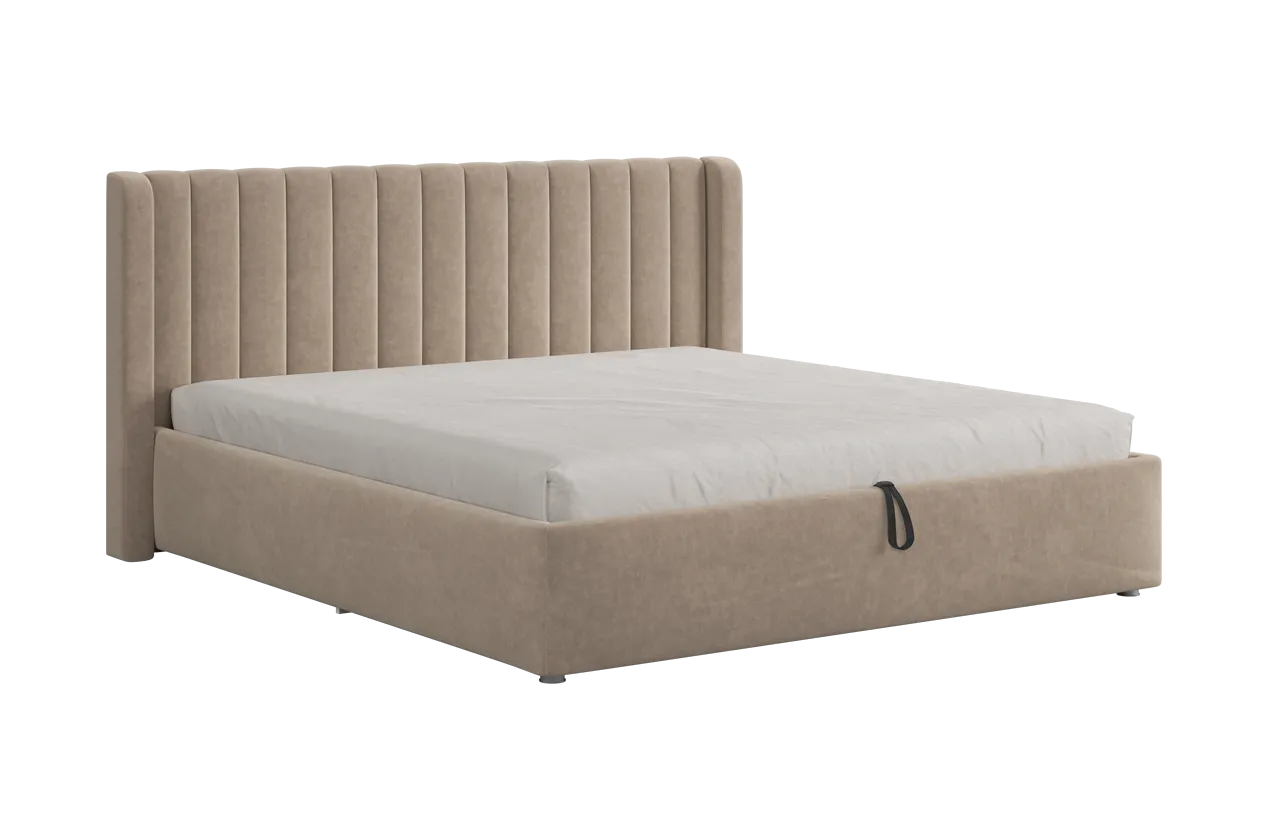 Кровать (каркас) Ева 180х200 см капучино (велюр) в Сургуте - surgut.mebel-tymen.ru | фото