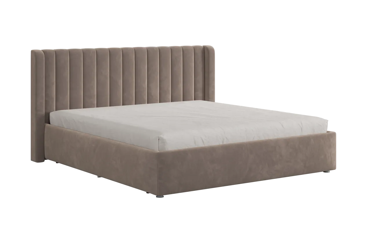 Кровать (каркас) Ева 180х200 см латте (велюр) в Сургуте - surgut.mebel-tymen.ru | фото