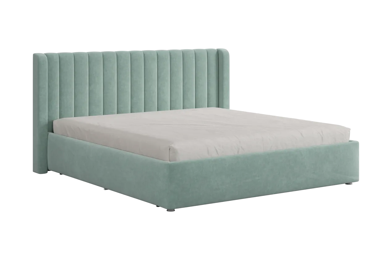 Кровать (каркас) Ева 180х200 см мята (велюр) в Сургуте - surgut.mebel-tymen.ru | фото