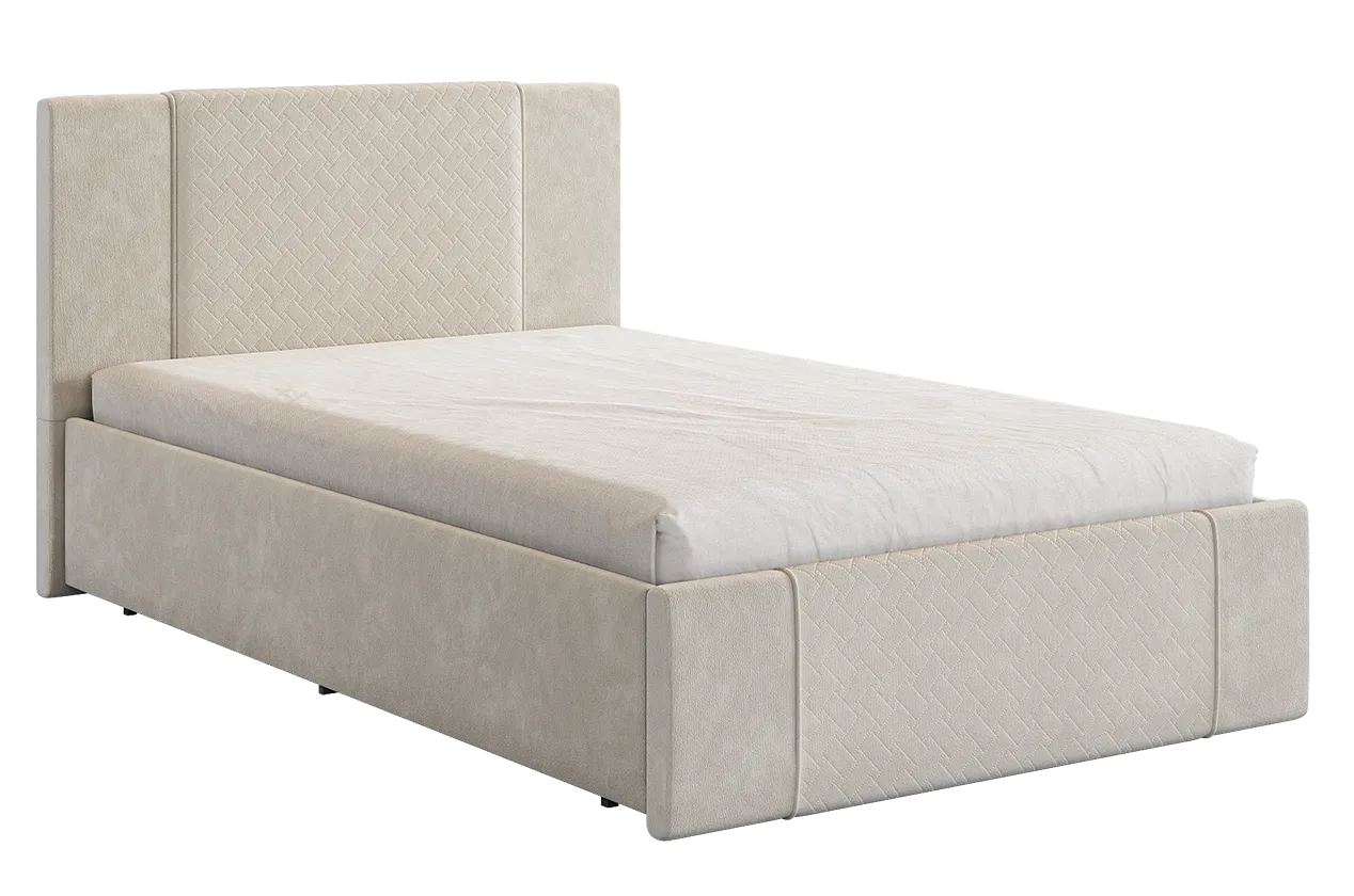 Кровать с основанием Хлоя 120х200 см крем (велюр) в Сургуте - surgut.mebel-tymen.ru | фото