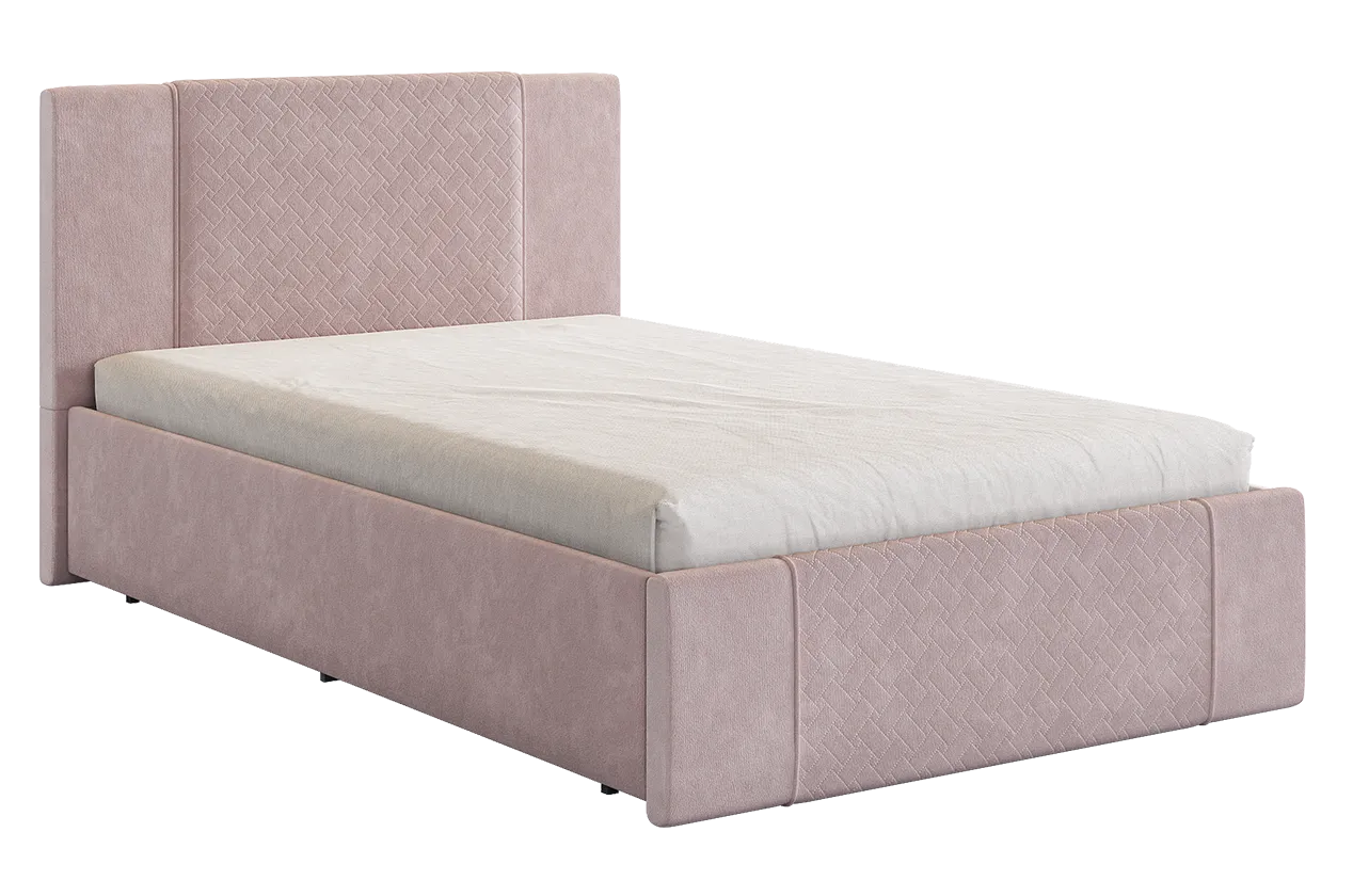 Кровать с основанием Хлоя 120х200 см нежно-розовый (велюр) в Сургуте - surgut.mebel-tymen.ru | фото