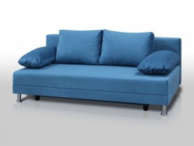 Диван Комфорт без подлокотников 4 подушки микровелюр голубой в Сургуте - surgut.mebel-tymen.ru | фото
