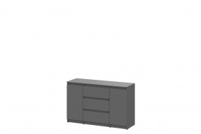 Комод 3 ящика двухстворчатый графит серый Денвер в Сургуте - surgut.mebel-tymen.ru | фото
