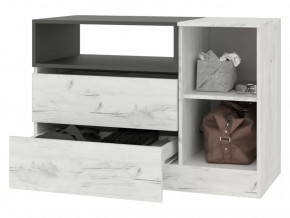 Комод Кент-1 Секция-5 Дуб Крафт Белый/Антрацит в Сургуте - surgut.mebel-tymen.ru | фото