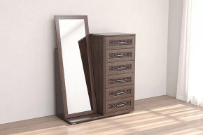 Комод Кэт-4 6 ящиков с зеркалом Венге Диал в Сургуте - surgut.mebel-tymen.ru | фото