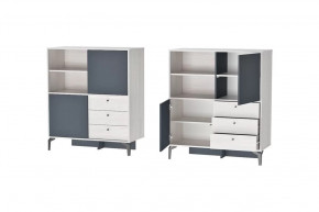 Комод Лион К-1 Ясень анкор светлый/Графит Диал в Сургуте - surgut.mebel-tymen.ru | фото