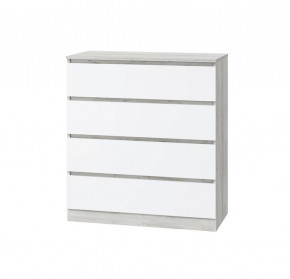 Комод Лори, 4 ящика, дуб серый/белый в Сургуте - surgut.mebel-tymen.ru | фото