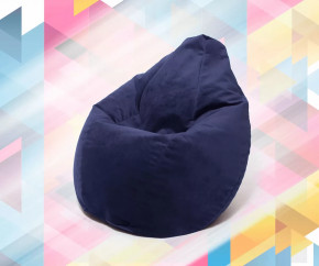 Кресло-мешок Груша средняя, велюр, цвет Кобальт в Сургуте - surgut.mebel-tymen.ru | фото