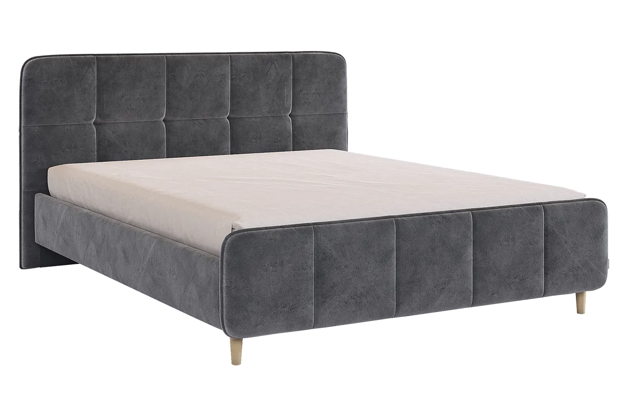 Кровать с основанием Грета 160х200 см грей алькантара (велюр) в Сургуте - surgut.mebel-tymen.ru | фото