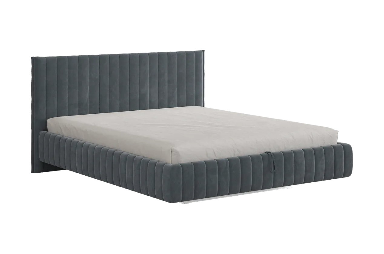 Кровать с подъемным механизмом Твикс 160х200 см графит (велюр) в Сургуте - surgut.mebel-tymen.ru | фото
