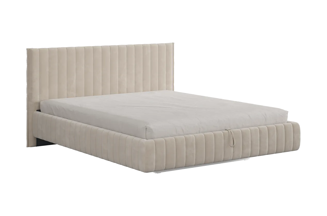 Кровать с подъемным механизмом Твикс 160х200 см крем (велюр) в Сургуте - surgut.mebel-tymen.ru | фото