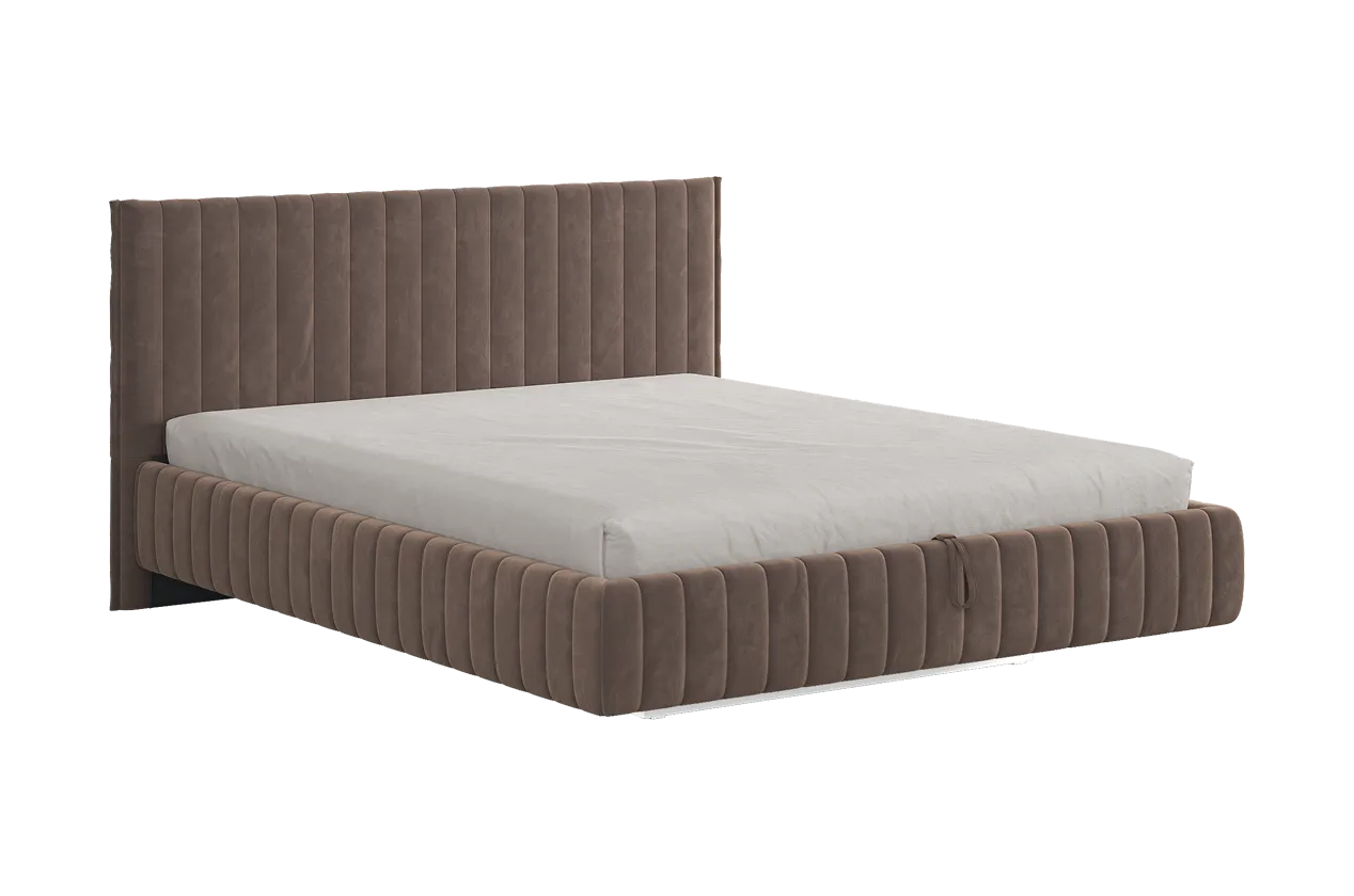 Кровать с подъемным механизмом Твикс 160х200 см латте (велюр) в Сургуте - surgut.mebel-tymen.ru | фото