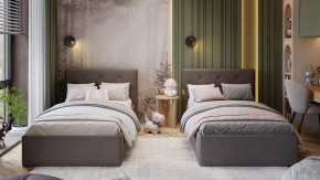 Кровать «Тейлор»  Велюр Neo Серый в Сургуте - surgut.mebel-tymen.ru | фото