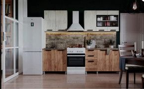 Кухня ДИОР 2м (б/сушк, б/мойк 800), ЛДСП Бел/ЛДСП Дуб Крафт Бел-Дуб Табач Б/СТОЛЕШ 1,2/0,8м в Сургуте - surgut.mebel-tymen.ru | фото