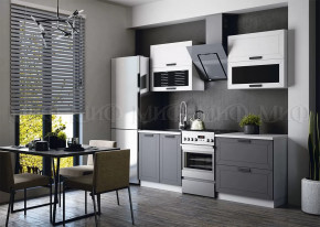 Кухня Монако 1,6м Компоновка №2 (Белый снег Софт/софт графит) в Сургуте - surgut.mebel-tymen.ru | фото