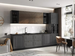Кухня Престиж 3,0м Компоновка №1 (Графит/Графит софт/Прайм орех) в Сургуте - surgut.mebel-tymen.ru | фото