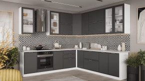 Кухонный гарнитур «Белладжио» №13 Белый, Софт графит в Сургуте - surgut.mebel-tymen.ru | фото