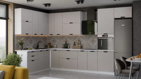 Кухонный гарнитур «Гренада» №18 Белый, Холст мокко в Сургуте - surgut.mebel-tymen.ru | фото