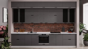 Кухонный гарнитур «Гренада» №19 Белый, Холст Вулкан в Сургуте - surgut.mebel-tymen.ru | фото