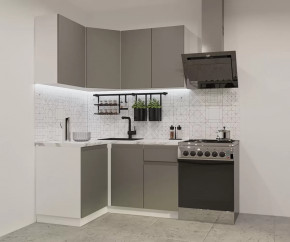 Кухонный угловой гарнитур арт.2, 1200x1400 мм, Лайн/Обсидиан в Сургуте - surgut.mebel-tymen.ru | фото