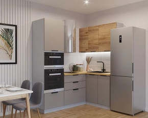 Кухонный угловой гарнитур арт.8, 2000x1400 мм, Обсидиан/Рустик натур в Сургуте - surgut.mebel-tymen.ru | фото