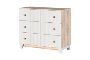 Ланзетти Комод 3 ящика Дуб Торонто/Жемчуг в Сургуте - surgut.mebel-tymen.ru | фото