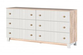 Ланзетти Комод 6 ящиков Дуб Торонто/Жемчуг в Сургуте - surgut.mebel-tymen.ru | фото
