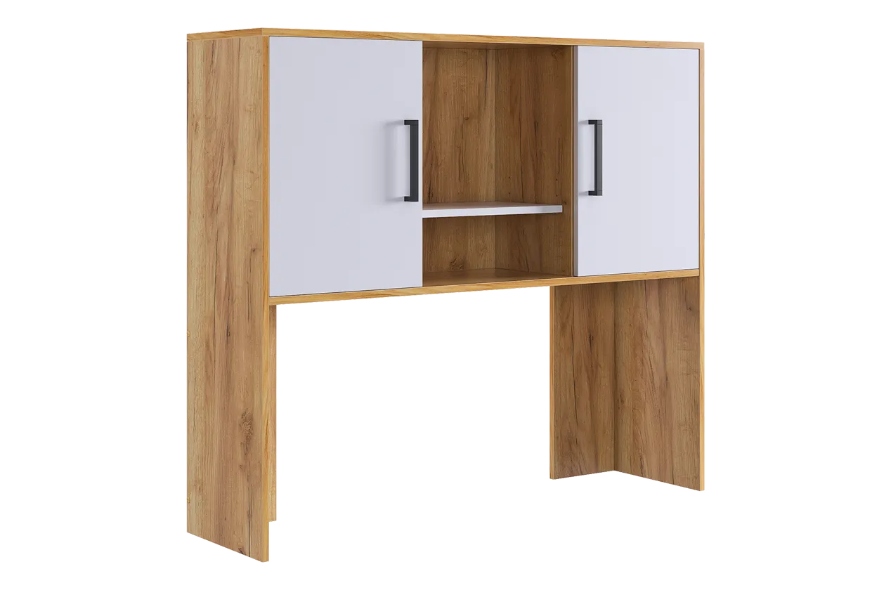 Надстройка стола компьютерного 1200 Лайт-2 дуб крафт золотой/белый в Сургуте - surgut.mebel-tymen.ru | фото