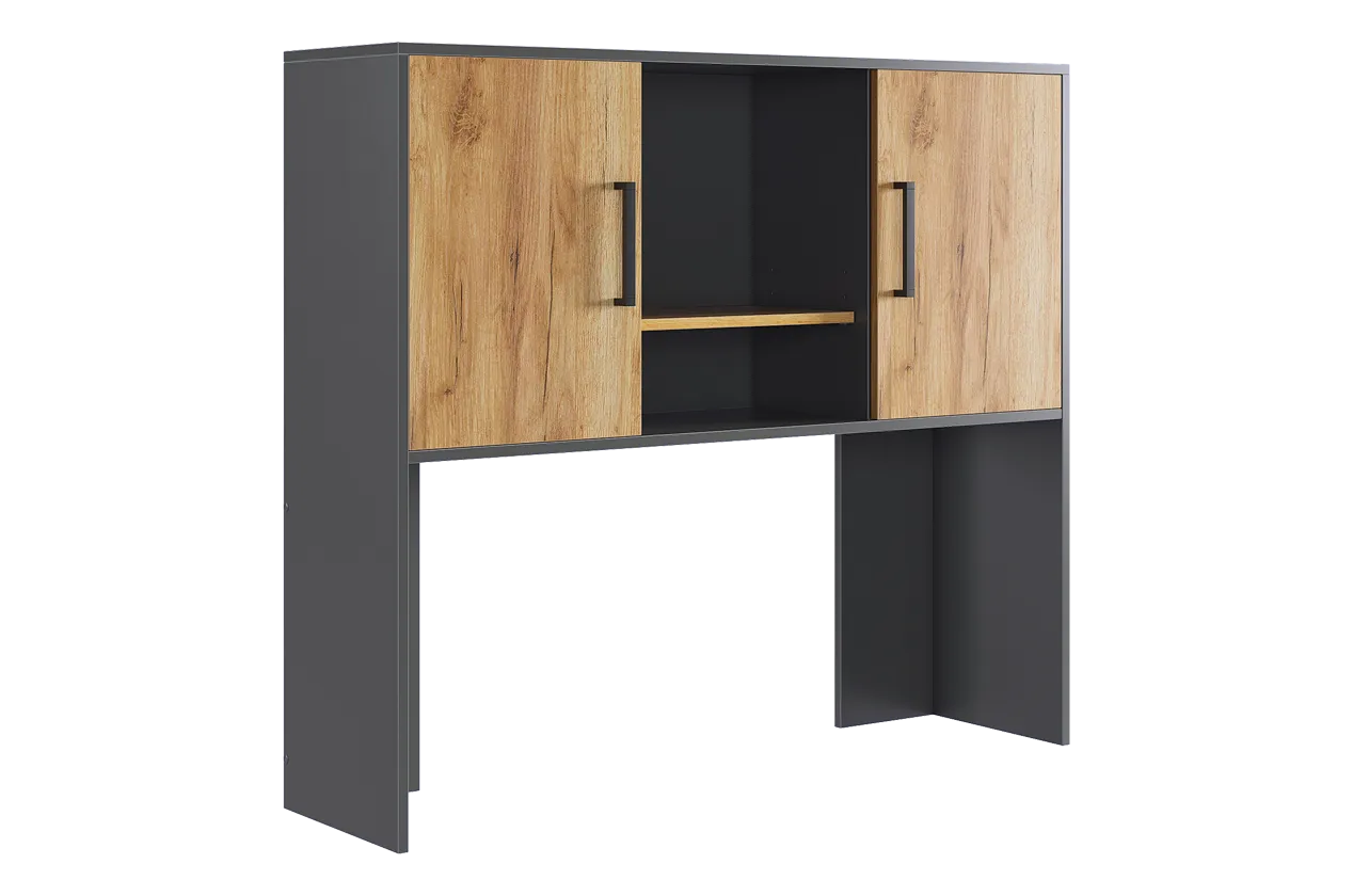 Надстройка стола компьютерного 1200 Лайт-2 графит/дуб крафт золотой в Сургуте - surgut.mebel-tymen.ru | фото