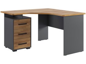 Стол компьютерный 1200 угловой Лайт-2 графит/дуб крафт золотой в Сургуте - surgut.mebel-tymen.ru | фото