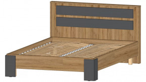 Ленора Кровать 1400 Дуб вотан/Графит в Сургуте - surgut.mebel-tymen.ru | фото