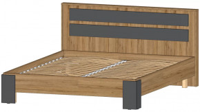 Ленора Кровать 1600 Дуб вотан/Графит в Сургуте - surgut.mebel-tymen.ru | фото