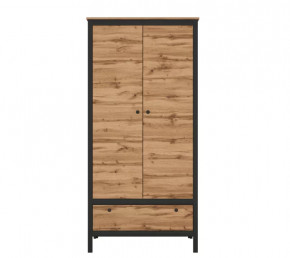 LOFT шкаф SZF2D1S (Дуб вотан/Черный) в Сургуте - surgut.mebel-tymen.ru | фото