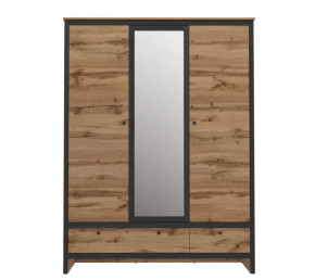 LOFT шкаф SZF3D2S (Дуб вотан/ Черный) в Сургуте - surgut.mebel-tymen.ru | фото