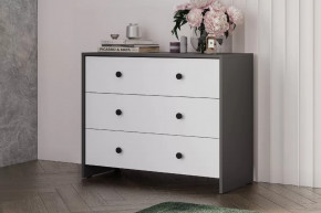 Модульная система "Дольче" Комод 3 ящика Графит / белый в Сургуте - surgut.mebel-tymen.ru | фото